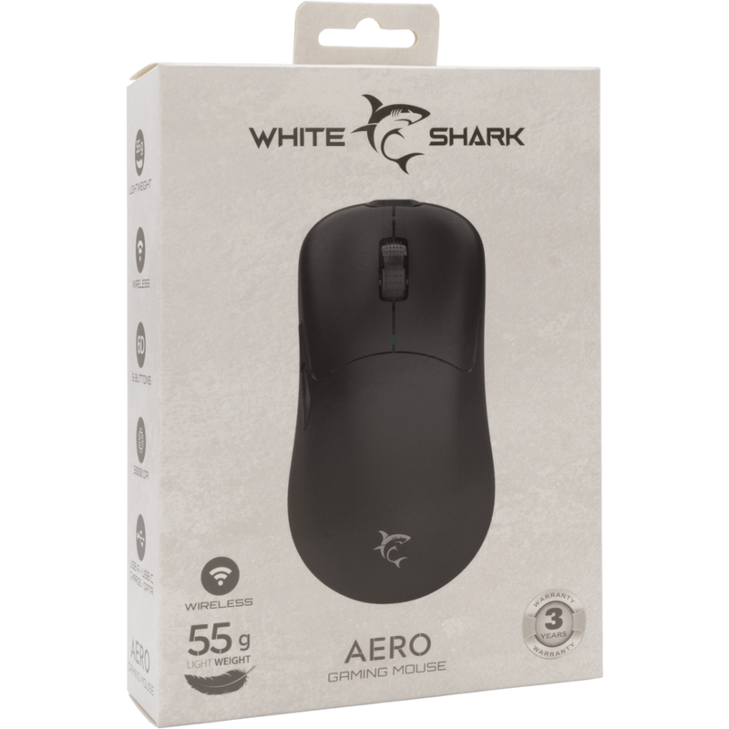 White Shark draadloze gaming muis WM-5015 Aero 5000 dpi-zwart