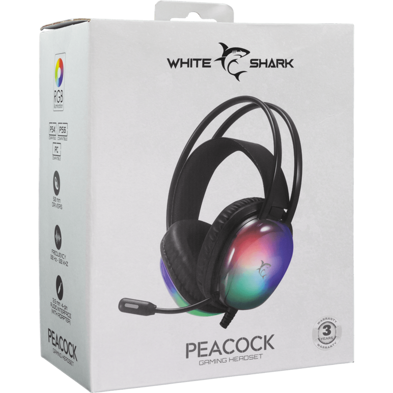 White Shark gaming headset GH-2444 Peacock zwart