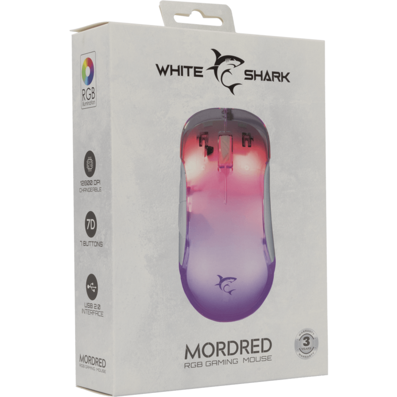 White Shark GM-5017 Mordred gaming muis- wit